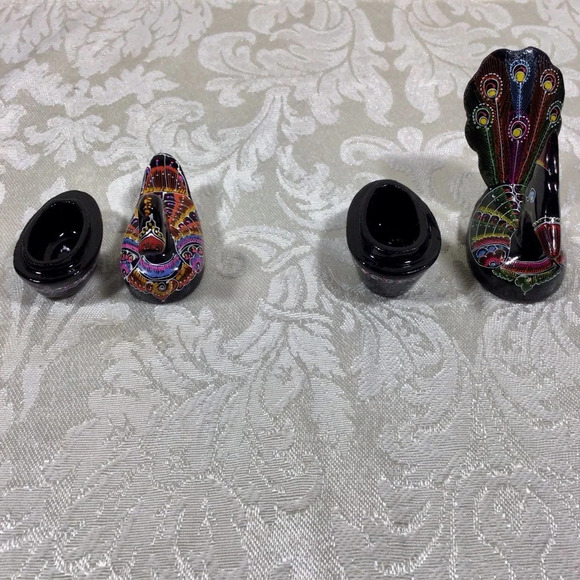 Vintage Hand Painted Lacquerware Bird Trinket Boxes - Made in Taiwan - Picture 7 of 9